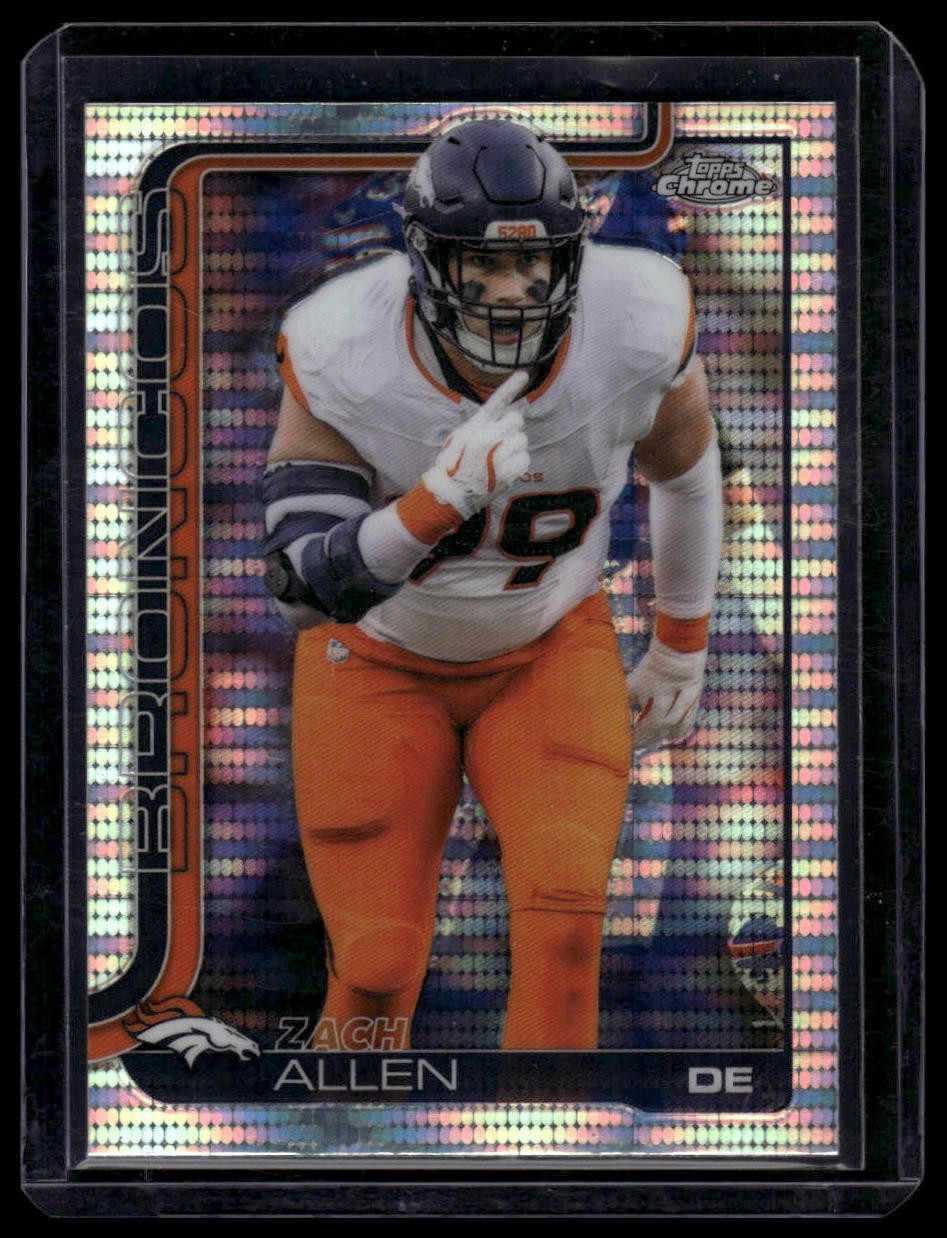 2025 Topps Chrome #95 Zach Allen Neon Pulse Refractor