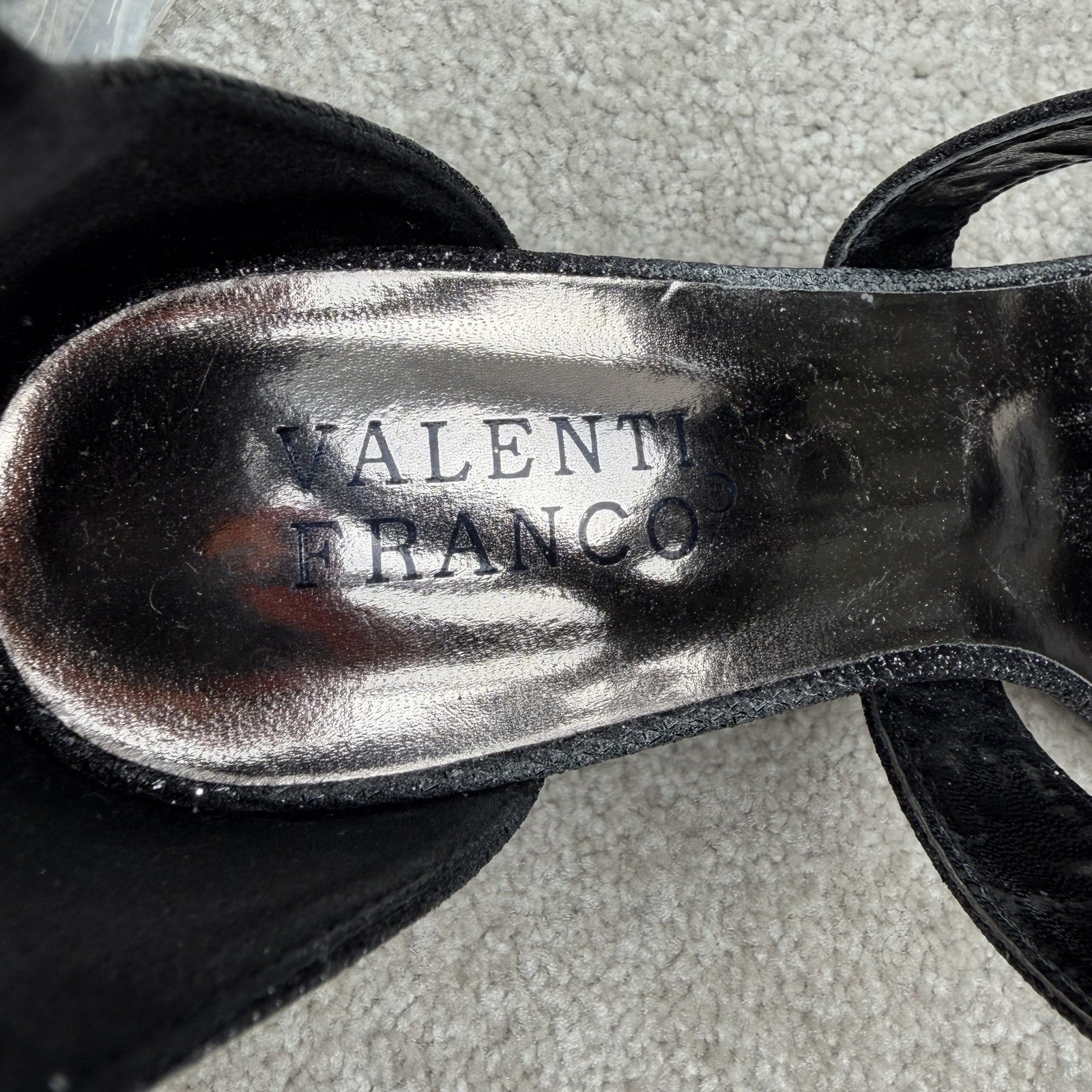 Valenti Franco Black Gemstones Women's Sandals US size 7 Heels image 6