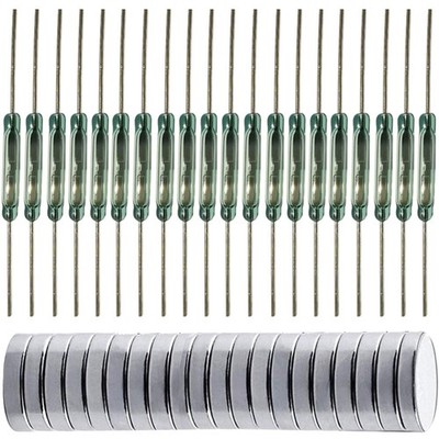 Reed-Schalter 20 Stück Magnetkontakt N/O 2x14mm Glaskontakt elektromagnetisch