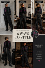 Vintage Virgin Wool Blazer 38 40 Plaid Velvet Jacket 90s Wool Blazer Chic Smarti  