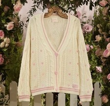Taylor Swift LOVER Cardigan M/L 2025 NEW In Bag IN HAND Pink Hearts