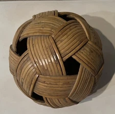 Vintage Taiwan Rattan/Wicker 5” Ball
