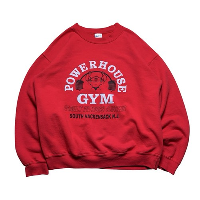 #ad Vintage Y2K Powerhouse Gym Red Sweatshirt New Jersey Men#x27;s M $23.95