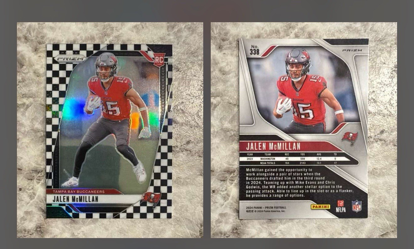 2024 Panini Prizm - Rookies Jalen McMillan #338 Black & White Checker Prizm (RC)