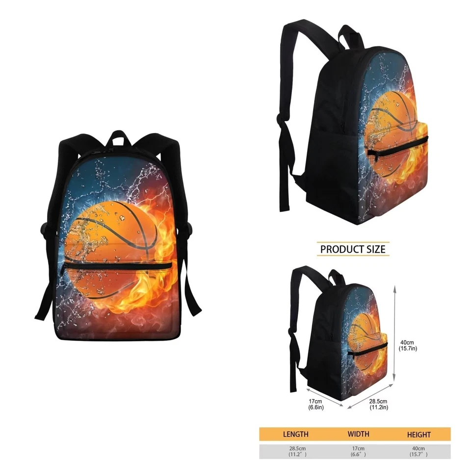 Mochila de baloncesto para niños con lonchera y estuche para lápices 6-8 8-10 10-12 para niños Foto 2 de 4