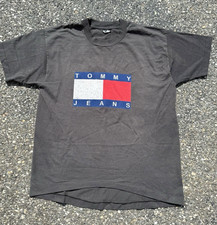 Vintage Tommy Hilfiger Jeans Logo 80s 90s Single Stitch Shirt Size M Medium