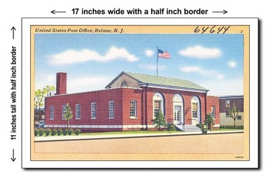 New Jersey 1940s - United States Post Office, Belmar, N. J. - 11x17 Poster