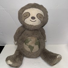FAO Schwarz Gray Sloth Plush LED Light Sound Birds Rain Stuffed Animal used READ