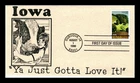 US COVER IOWA STATEHOOD 150TH ANNIVERSARY FIRST DAY ISSUE