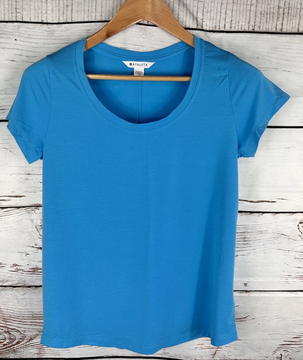 T-shirt manches courtes de yoga femme, bleu nuit KIMJALY