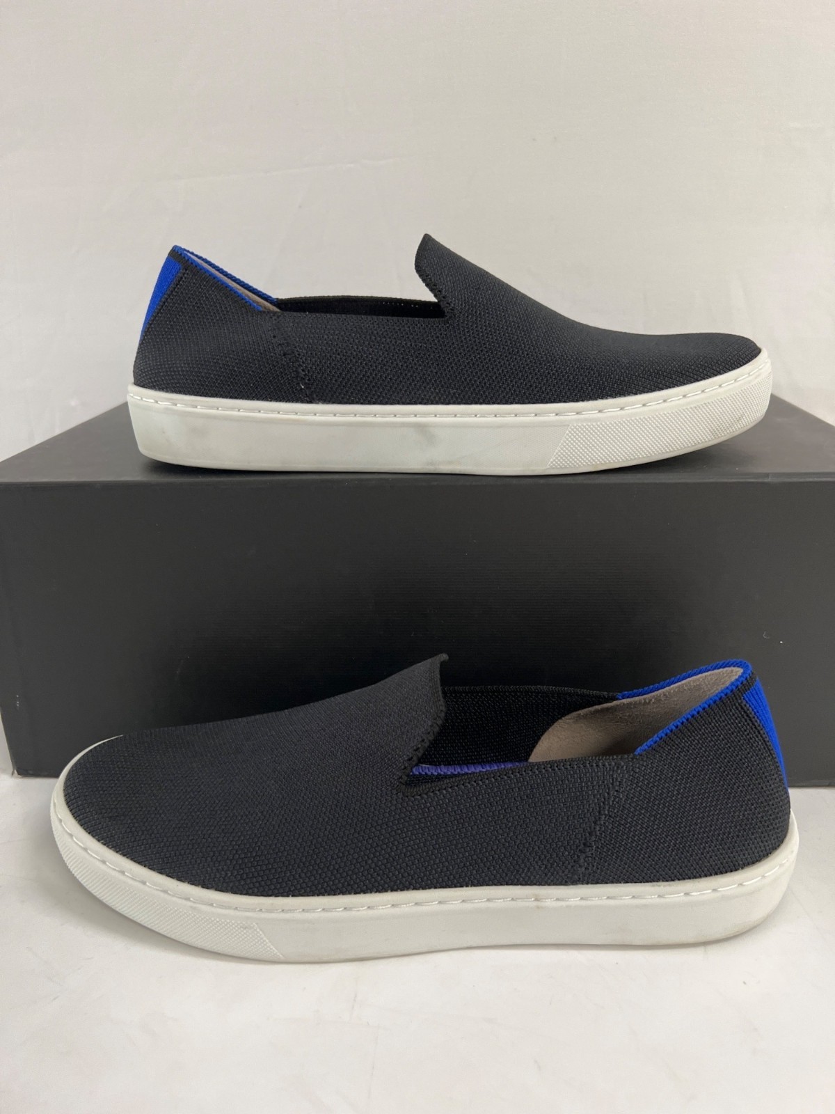 Women's ROTHY'S Black White Slip-On Sneakers Sz 7.5
