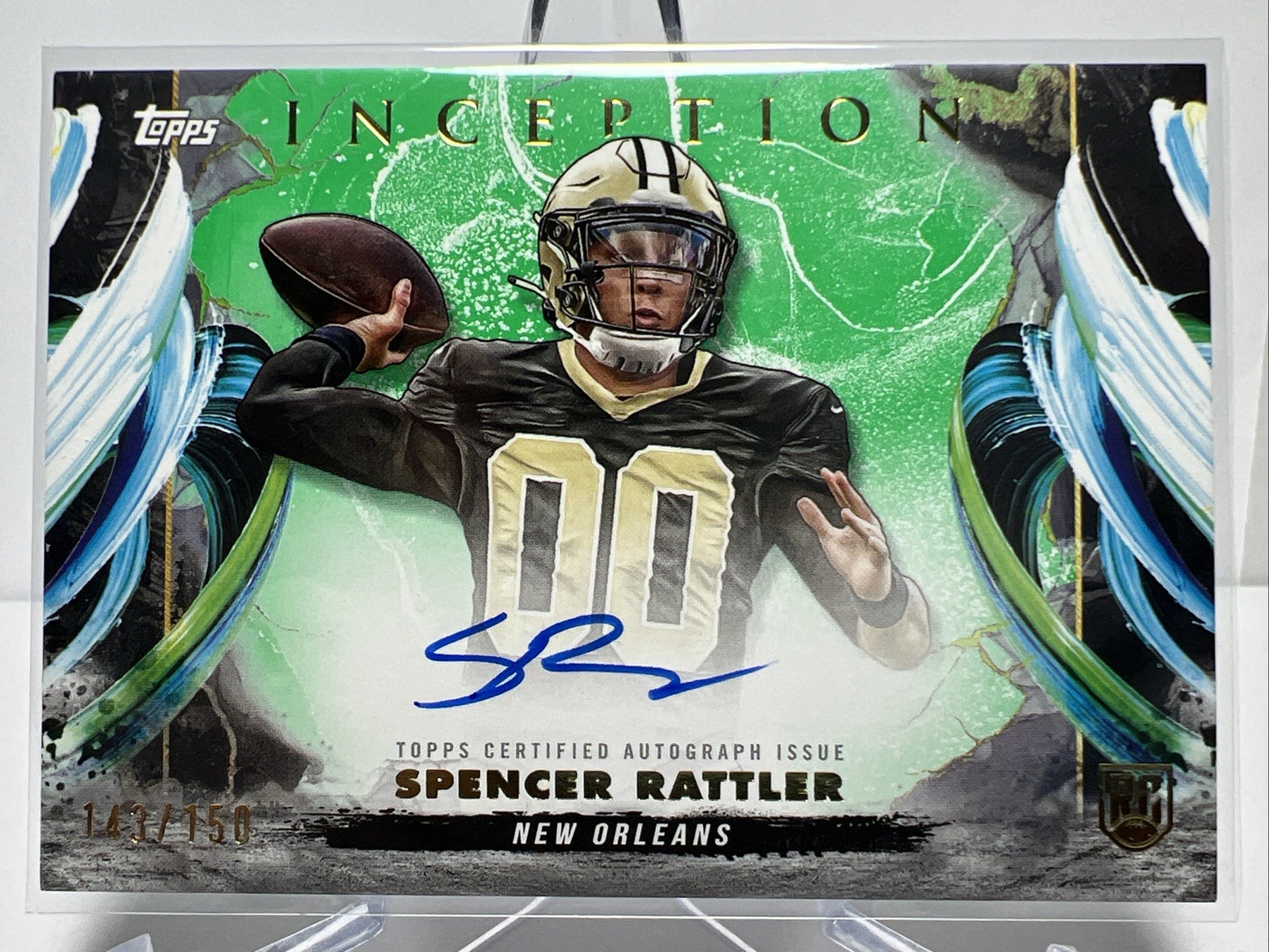 Spencer Rattler Topps Inception Rookie Autograph Variations #RAVSR Green