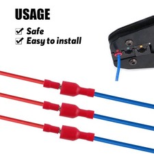 50/100PCS Red Connectors 0.5- 1.0mm  22 - 16 AWG Spade Female
