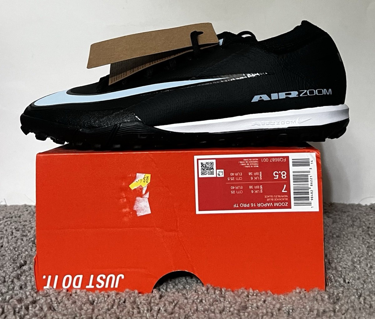 Size 7M- Zoom Vapor 16 Pro TF Black/Ice Blue NBY FQ8687-001 | eBay