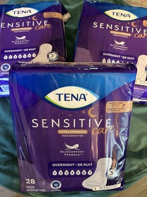 84 Total Count Tena Sensitive Care Extra Coverage Pads For Incontinence 