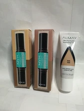 Lot Of 3 - ALMAY TINT 140 Tan & 2-NYX Wonder Sticks WSR03 Light Med & WSR05 TAN