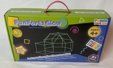 Fun Forts Glow Fort Building Kit for Kids - 81 Pack Glow in the Dark STEM Buildi