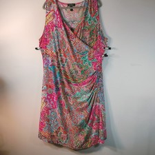 Ralph Lauren Paisley Faux Wrap Sleeveless Ruch Dress