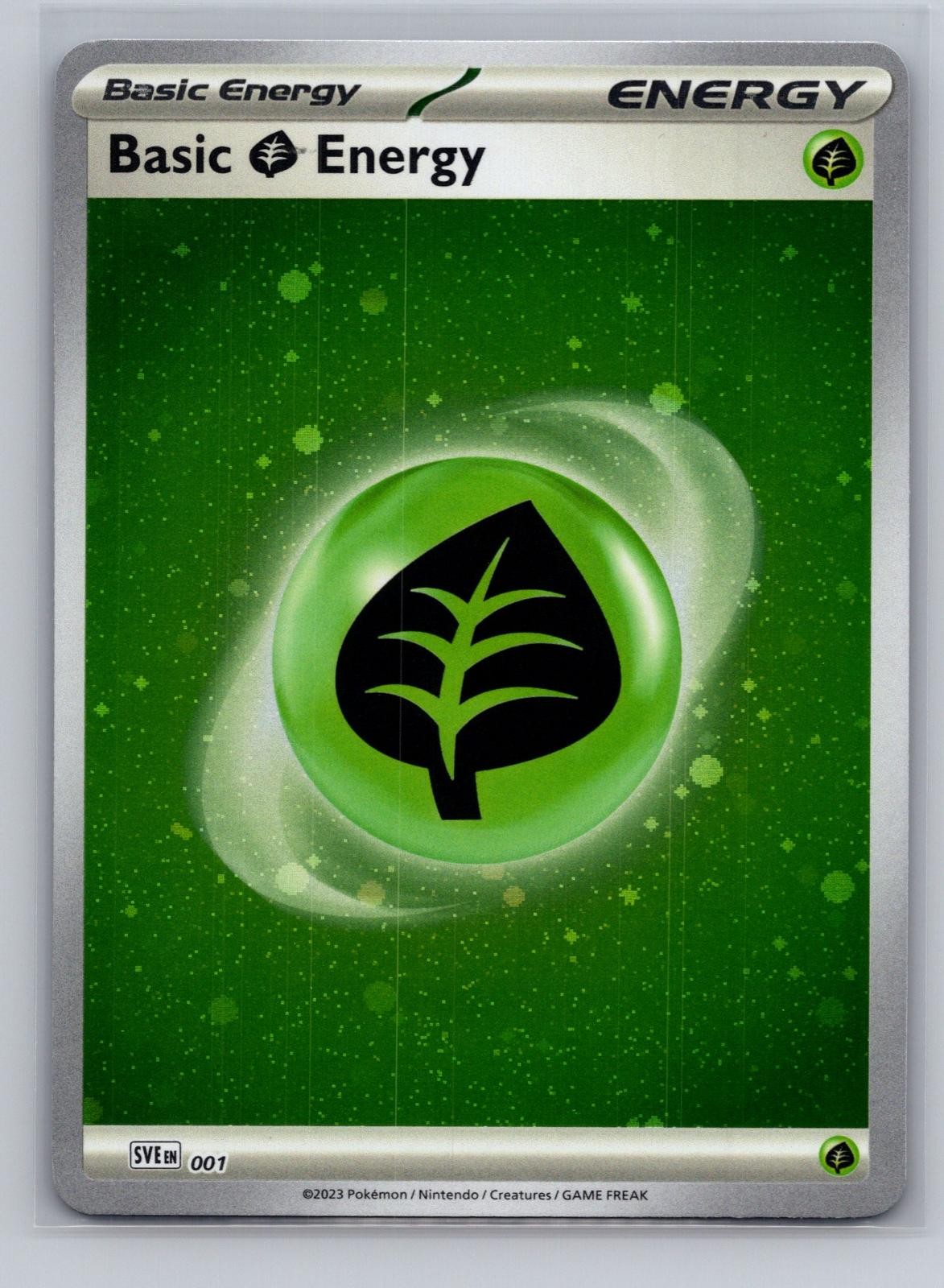 Basic Grass Energy (Cosmos Holo) 001 SVE: Scarlet & Violet Energies Pokemon NM