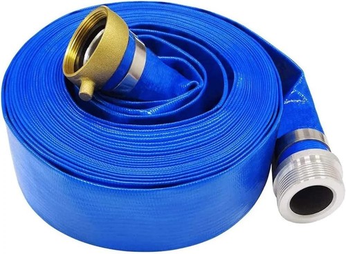 Water Pump Discharge Hose, 3in. x 25ft. Max. 90 PSI, PVC, Lay Flat, Heavy Duty
