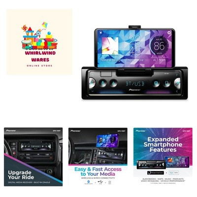 1-Din Smart Sync Receiver   Bluetooth, Smartphone Mount, Color Change, USB, F...