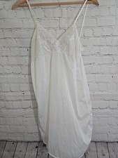 Vtg American Beauty Teddy Chemise Slip Dress Women's size Sm Ivory Lace Bust