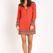 MINKPINK Boho Queen Mini Dress Multi Aztec Print Women’s Sz S