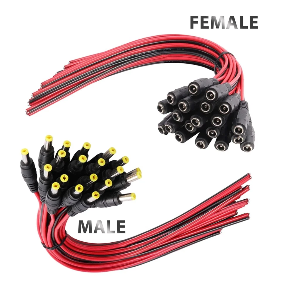 12V 5A 18AWG Pure Copper DC Power Cable - 5.5x2.1mm Male Female CCTV LED Router - Image 4 of 4
