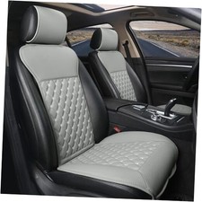 1 Pair Luxury Car Seat Covers Protectors, Universal Pair -Diamond- Light Grey