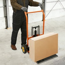 440lb Hydraulic Material Lift Winch Stacker Adjustable Pallet Truck Dolly 6-40cm