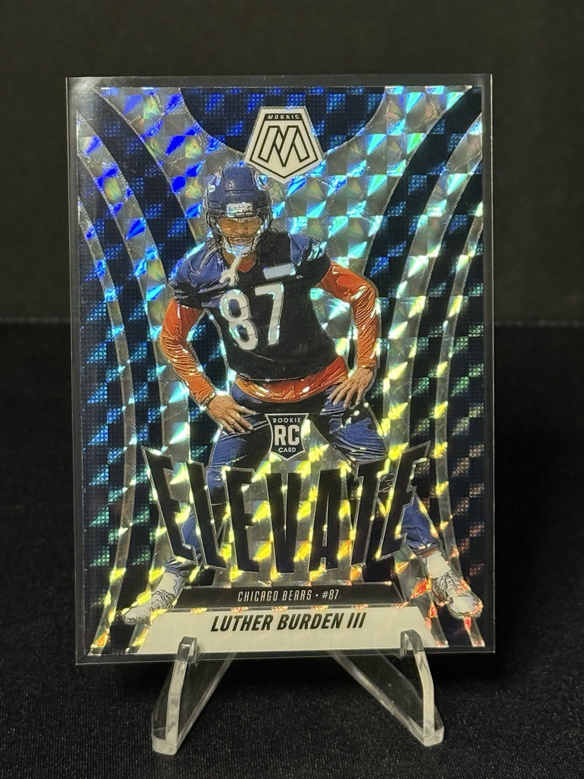 2025 Panini Mosaic Luther Burden III Rookie Elevate Green Mosaic Prizm RC Bears