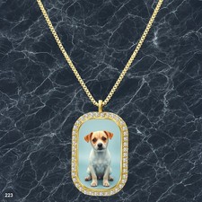 Amazing Cute Dog Puppy Pendant Necklace Photo Design Beautiful Gold Tone Best