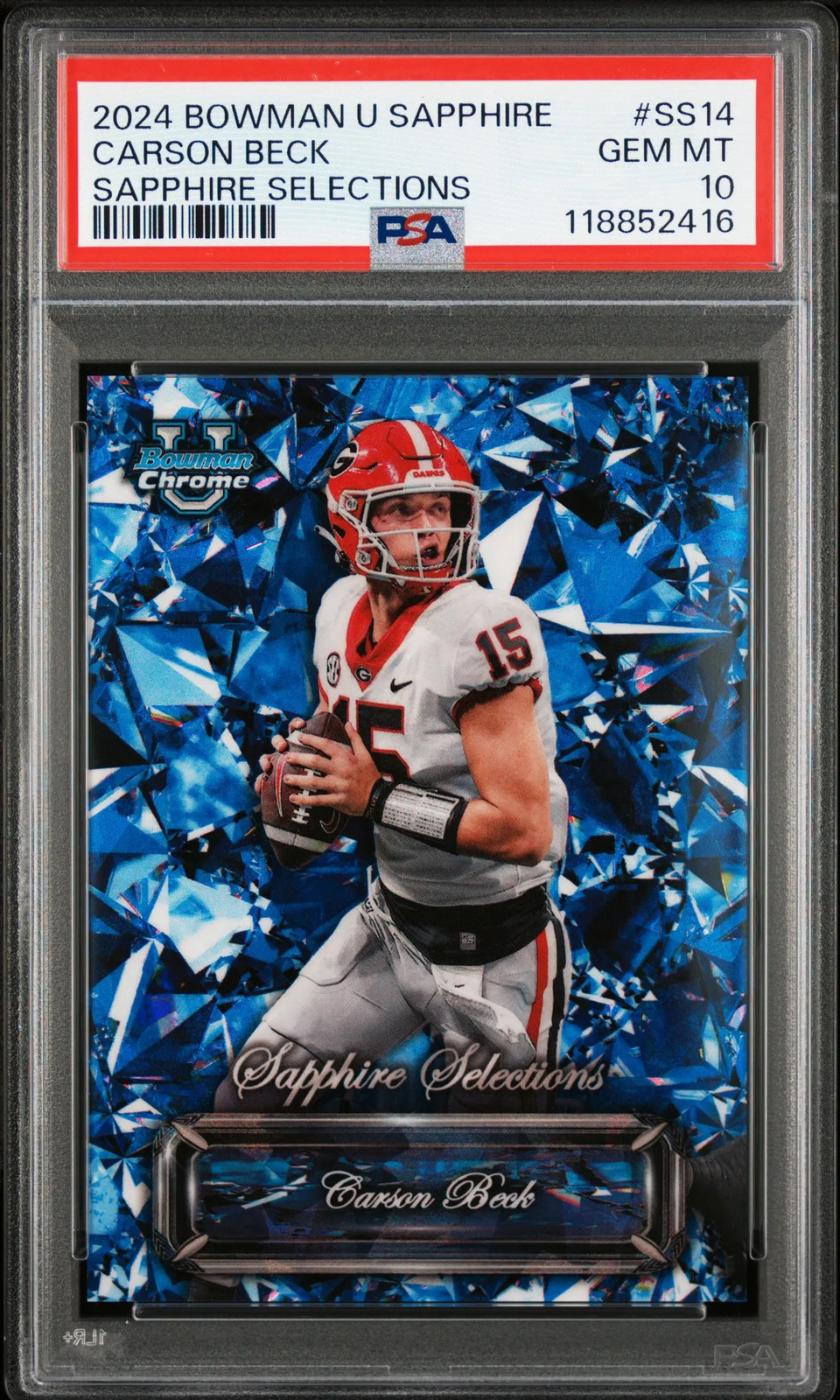 2024 Bowman University Chrome Sapphire Selections Carson Beck #SS14 PSA 10