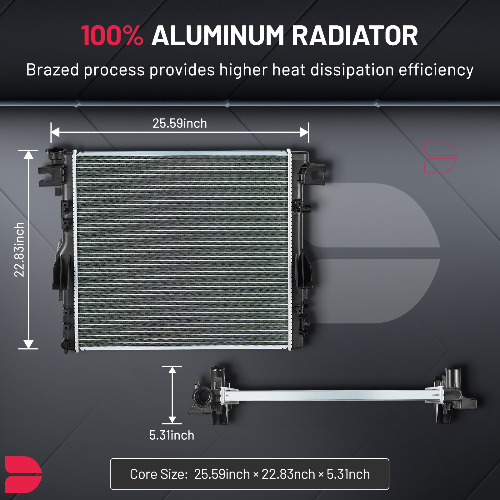 Aluminum Radiator Fits Jeep Wrangler JK 3.8L 2007-2011 3.6L 2012-2018 CU2957 thumbnail 3