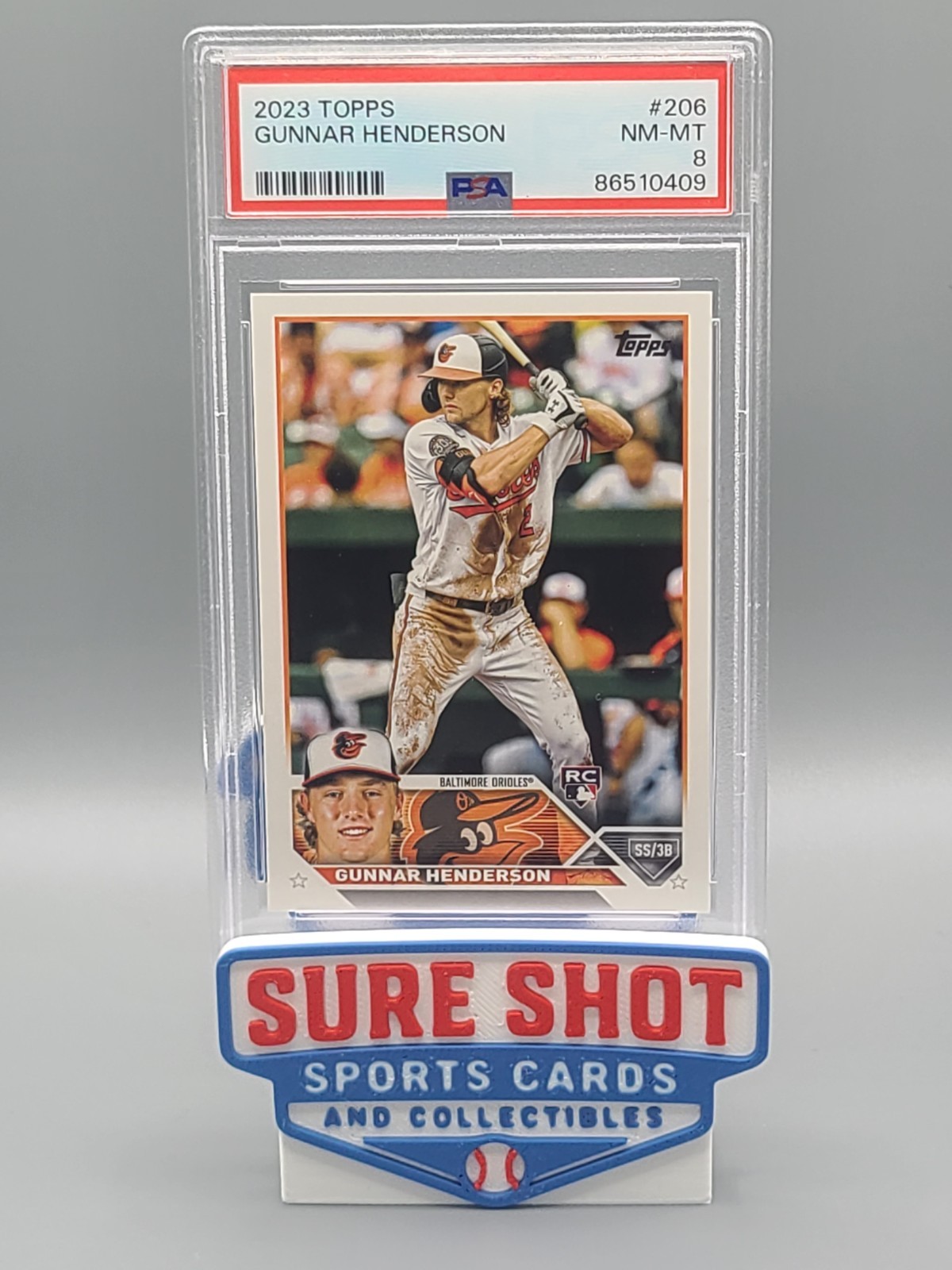 2023 Topps #206 Gunnar Henderson RC PSA 10 GEM MINT ⚾️ + PSA 9 & PSA 8!! Orioles view 4