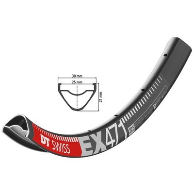 cerchio ex471 27,5 nero 584-25 tl-ready 28 fori DT Swiss bicicletta