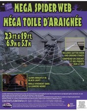 Halloween Mega Spider Web 23' X 19' Outdoor With Stakes