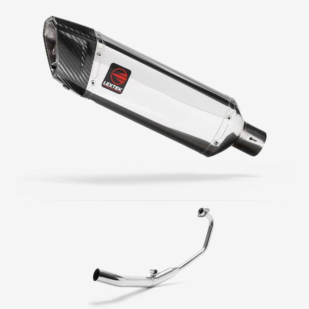 Lextek SP4 Polished Stainless Steel Exhaust System for Honda CBR125 R (04-10)