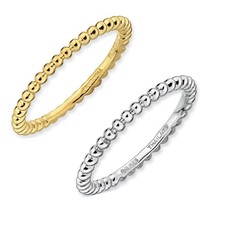 Sterling Silver Stackable Expressions Beaded Ring Size 7