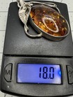 Big NOS Sterling Silver Natural Baltic Amber Handcrafted Organic Pendant — photo 9