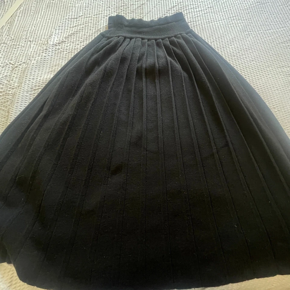 Liz Claiborne винтажный женщин S черный ягненка шерсти смесь плиссированные Midi Academia трикотажа - Изображение 4 из 4