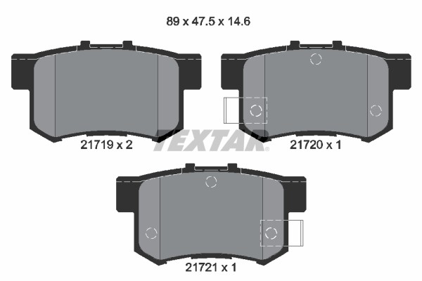 2171901 Textar Brake Pad Set, Disc Brake for Acura,Haval,Honda,Honda (GAC)