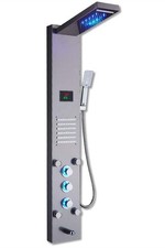 LED Shower Panel Tower, Rainfall Shower Head with Rain Massage Body Jets Show...