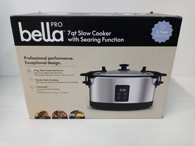 Bella Pro Series 7qt Programmable Slow Cooker with Searing Function 90233
