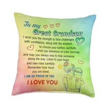 Grandson Gifts from Nana for Christmas Birthday Throw Pillow, Multicolor 18x18