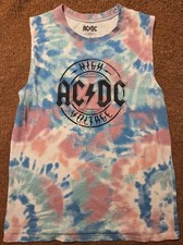 Acdc High Voltage Pastel Tie-dye Tank Top Muscle Tee - Mens Size Medium