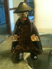 VINTAGE MURANO ART GLASS ASIAN MAN / CLOWN UTILITY DISH