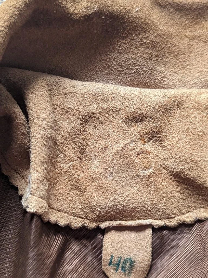 复古 CUSTOM 西部夹克 FRINGE 皮革 L 棕色 RANCHER 绒面革外套 44 rrl — 第 4/4 张图片