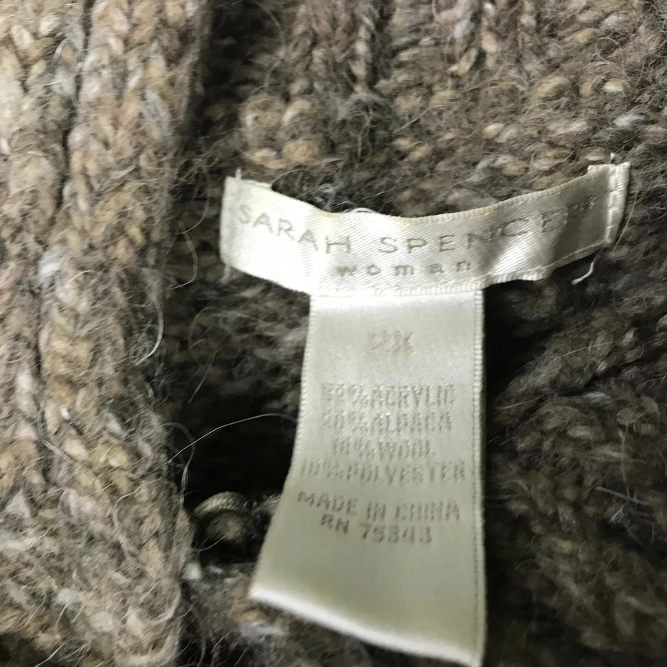 Sarah Spencer Suéter Mujer 2X Marrón Lana Alpaca Mangas Cortas Cárdigan Foto 2 de 4