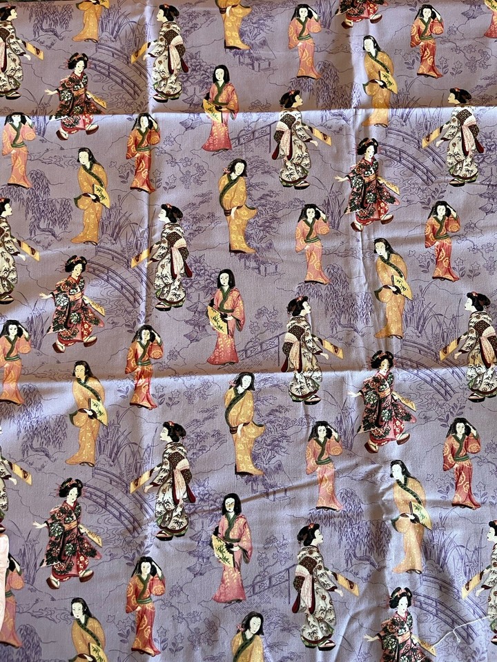 Oriental Traditions Asian Robert Kaufman Fabric Geisha Women 1 Yd X 44